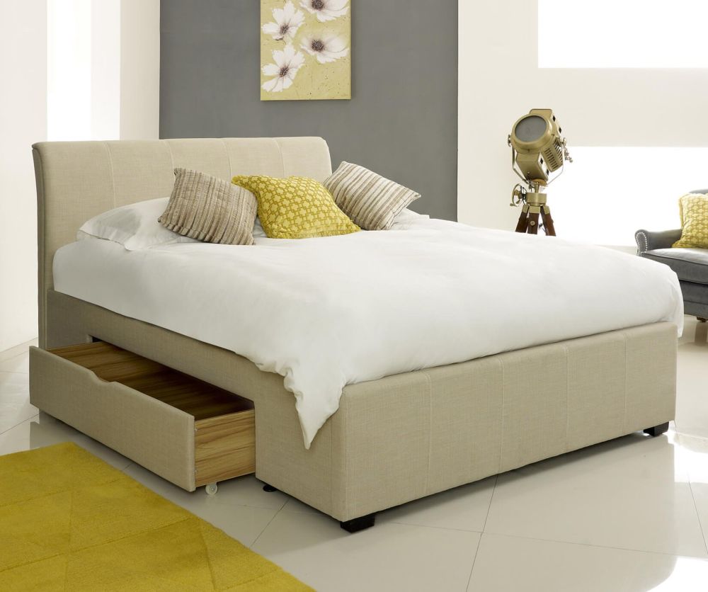 Artisan Stone Fabric Drawer Bed Frame