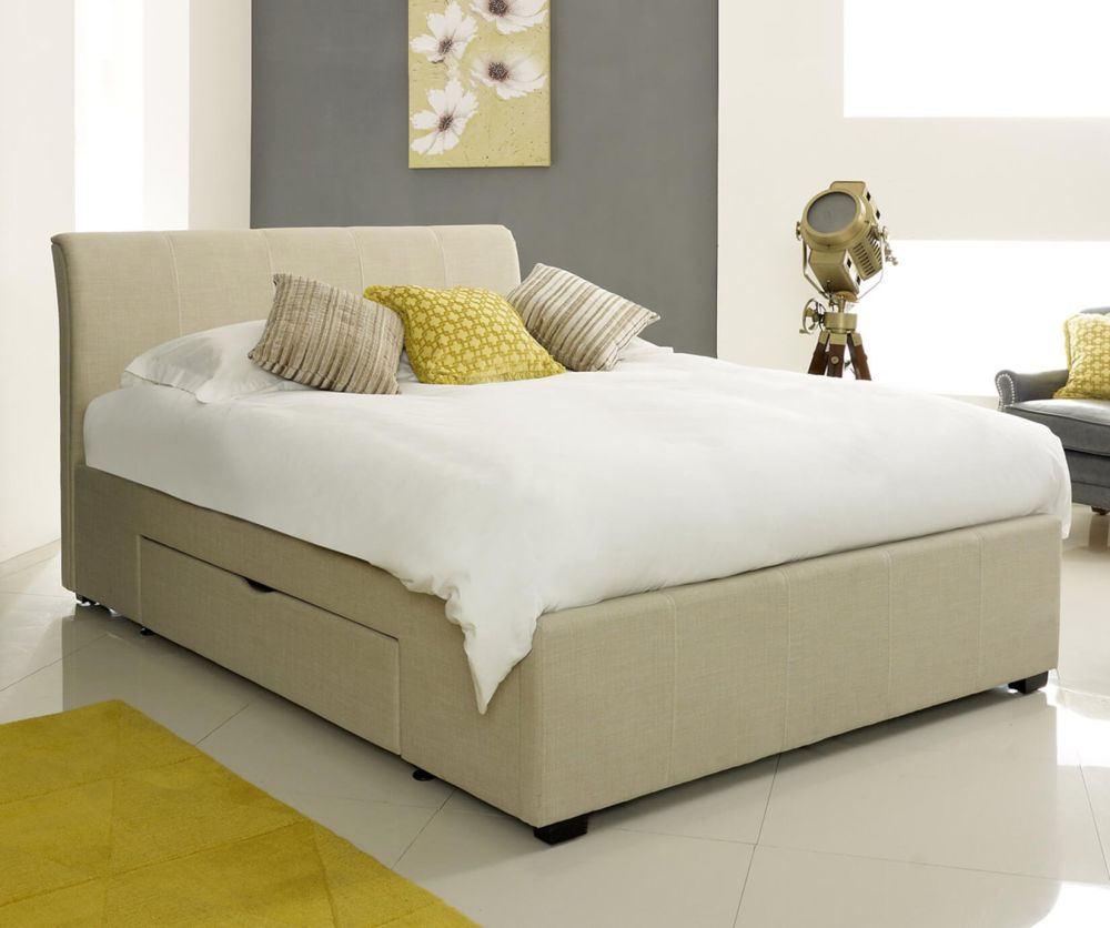Artisan Stone Fabric Drawer Bed Frame