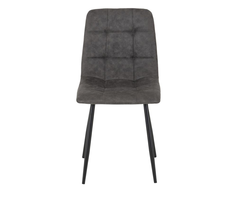 Seconique Furniture Fenton Dining Set With Dark Grey Suede 6 Dining Chair 