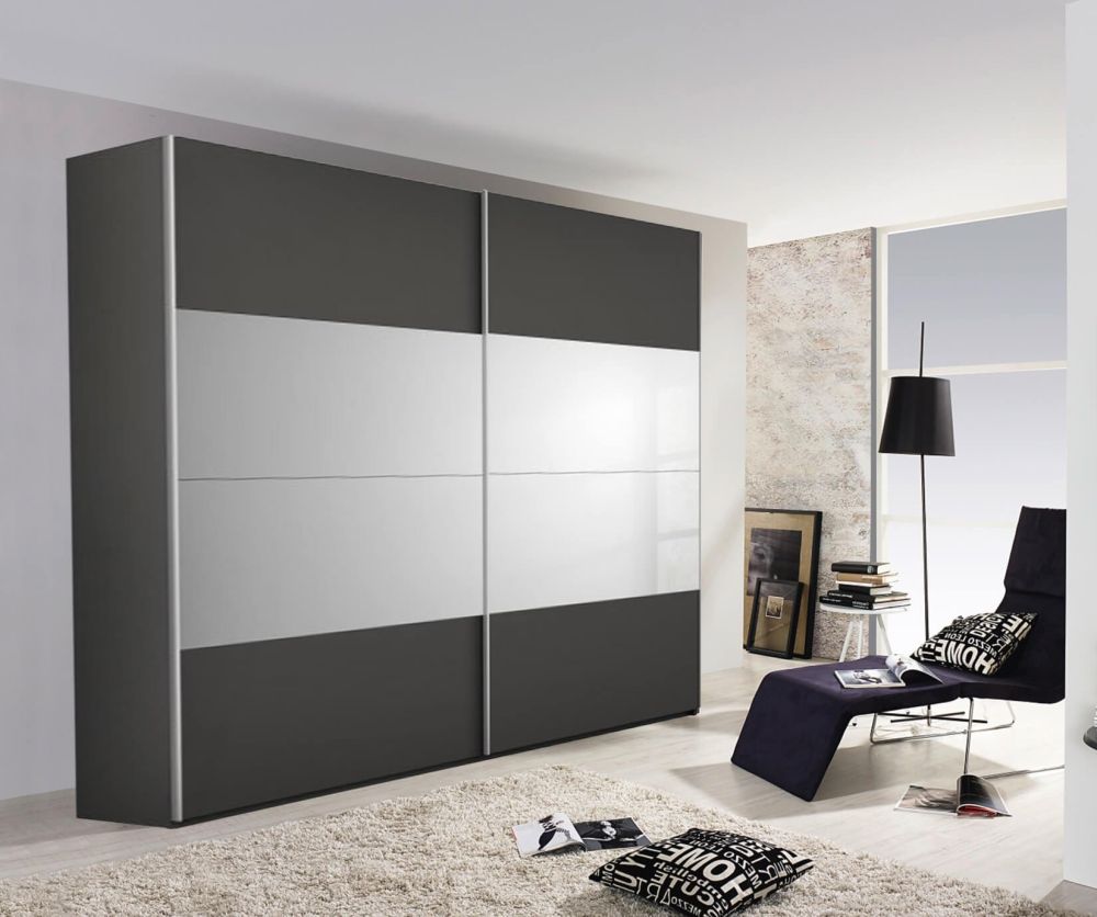 Rauch Filo Graphite Carcase with Graphite Front 2 Sliding Door Wardrobe (W271cm)