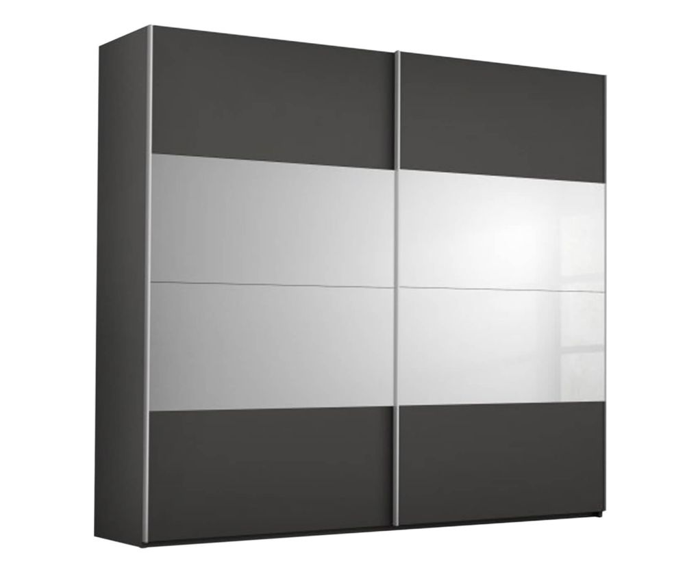 Rauch Filo Graphite Carcase with Graphite Front 2 Sliding Door Wardrobe (W271cm)