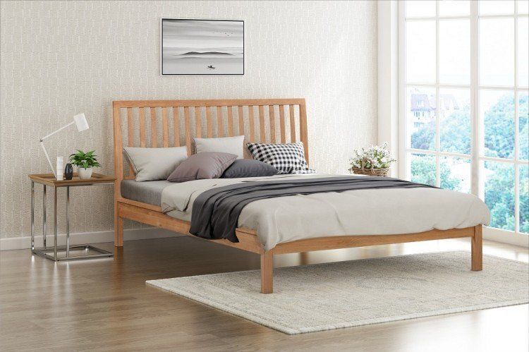 Flintshire Furniture Rowley Solid Smoked Oak Bed Frame