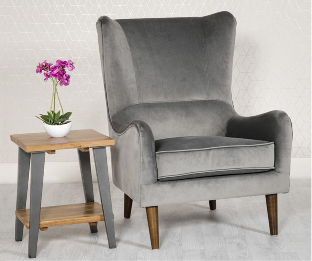 Furniture Link Freya Grey Fabric Accent Chair