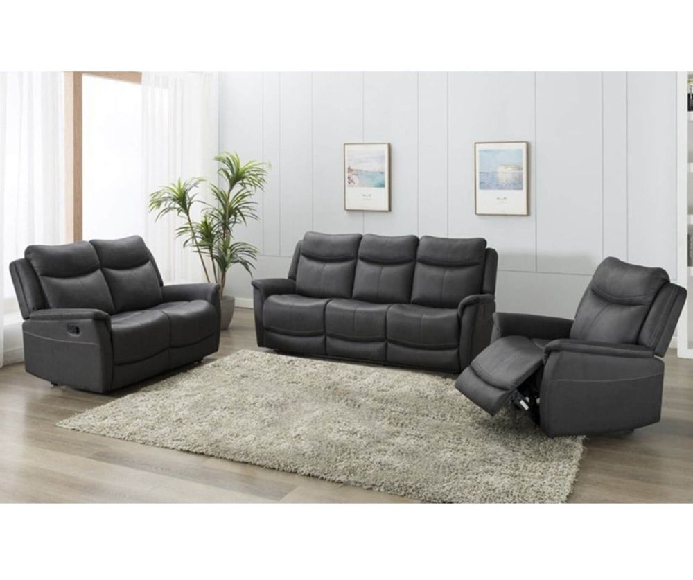 Furniture Link Arizona Slate Fabric 3RR+2R+1R Sofa Set
