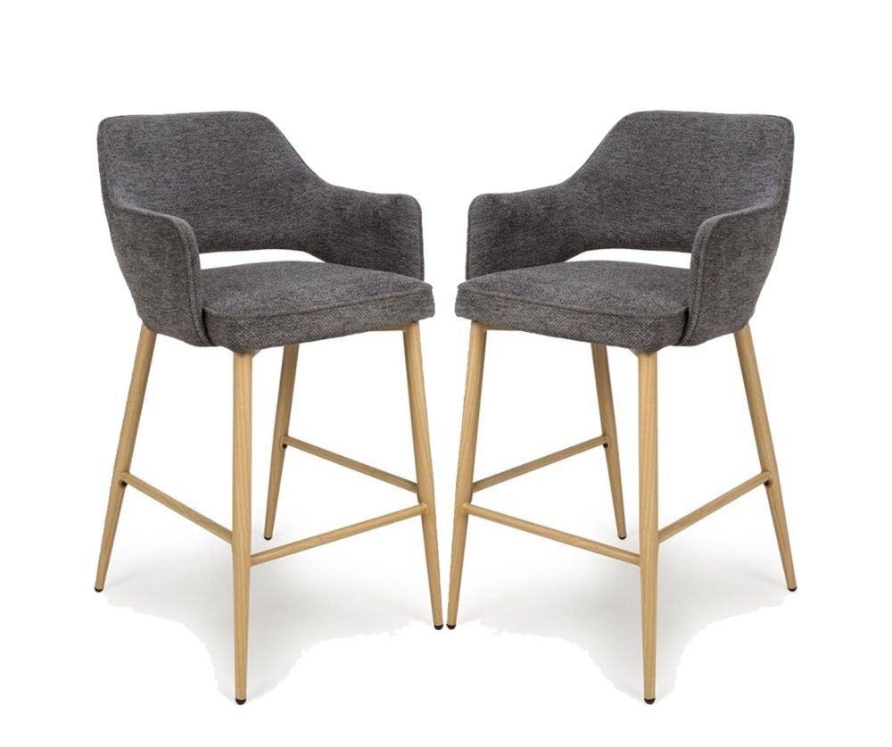Furniture Link Eden Grey Bar Chair in Pair
