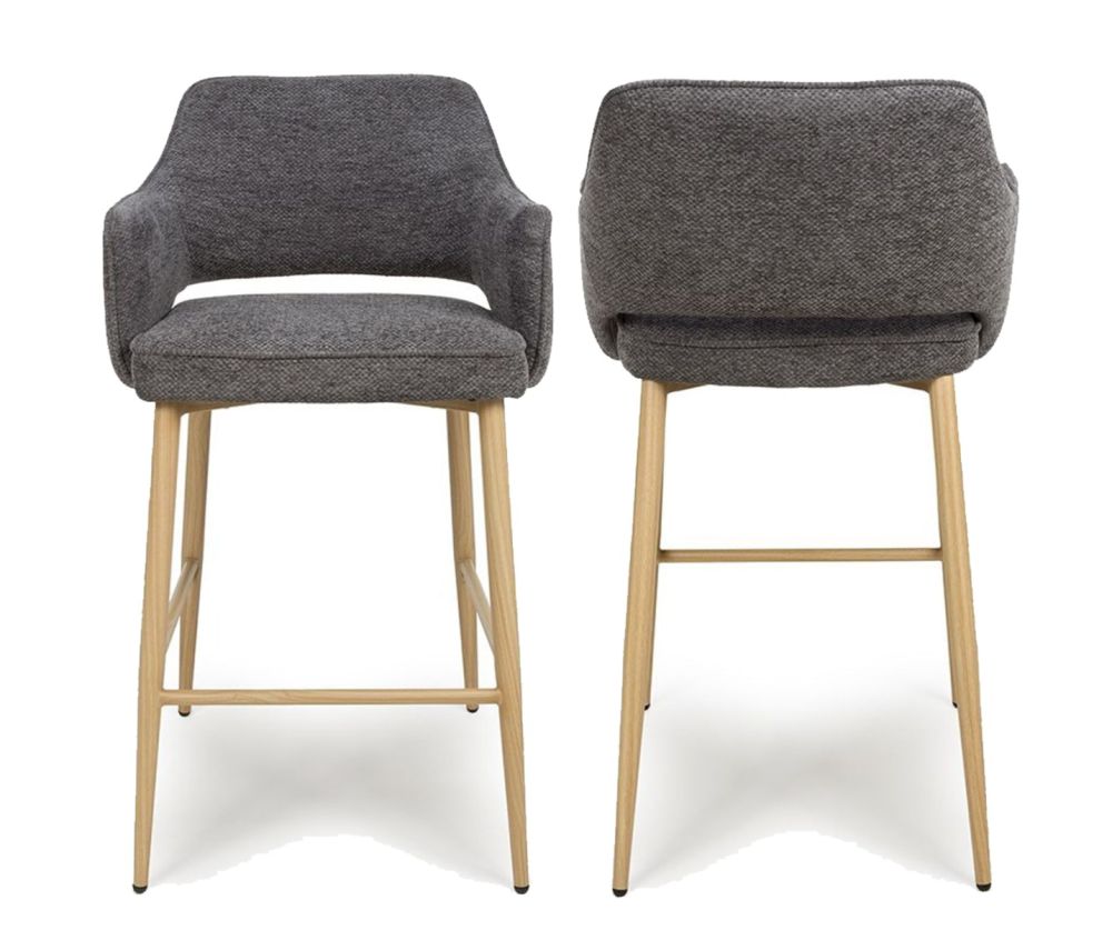 Furniture Link Eden Grey Bar Chair in Pair