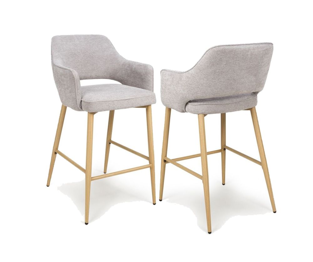 Furniture Link Eden Pewter Bar Chair in Pair