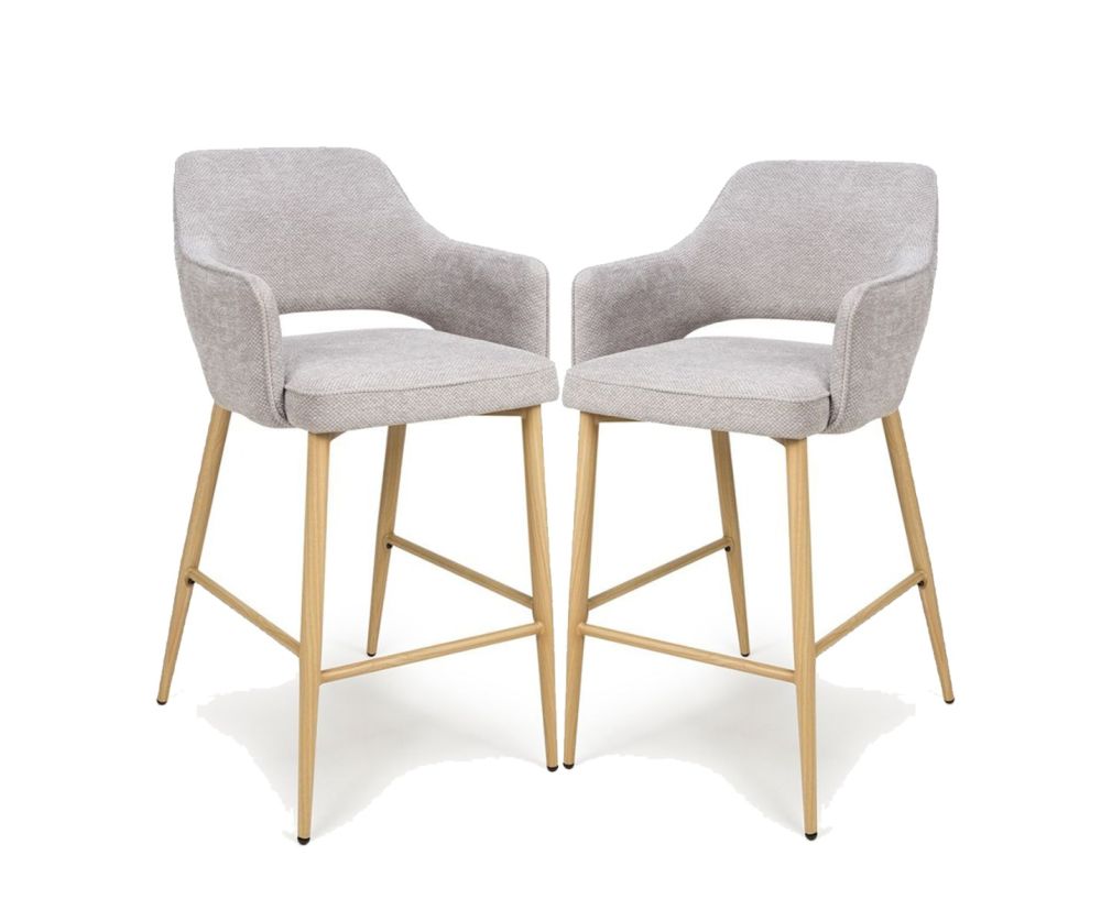 Furniture Link Eden Pewter Bar Chair in Pair