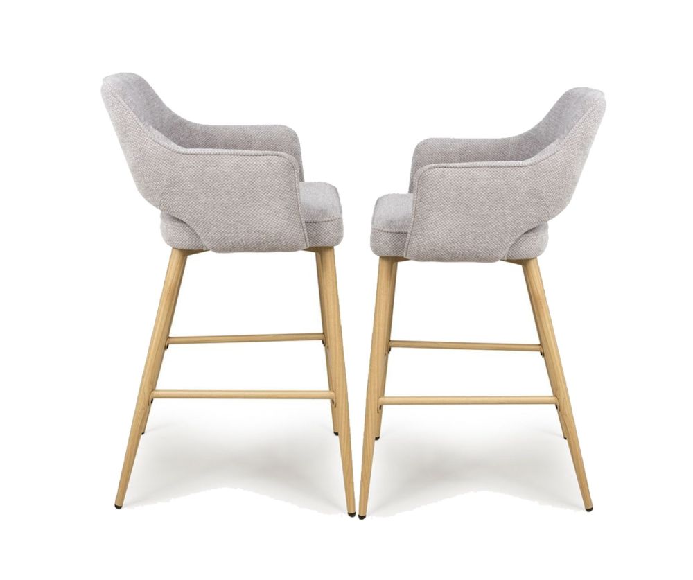 Furniture Link Eden Pewter Bar Chair in Pair