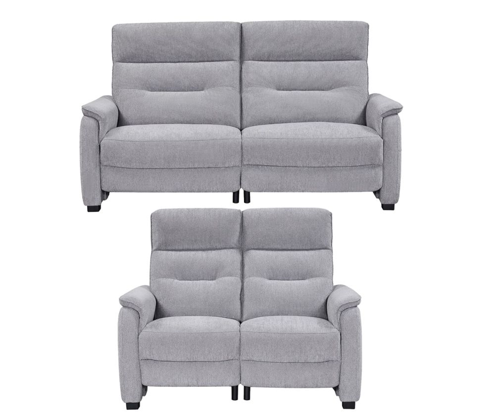 Furniture Link Harlan Pewter Power Fabric Recliner 3+2 Sofa Set