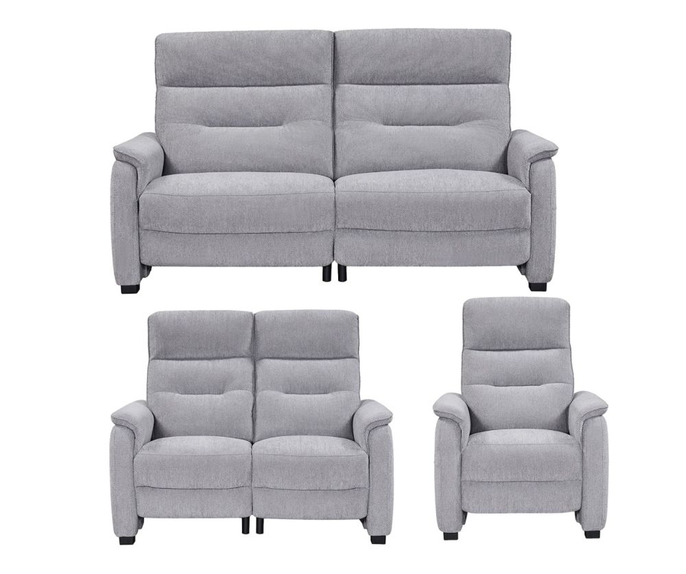 Furniture Link Harlan Pewter Power Fabric Recliner 3+2+1 Sofa Set