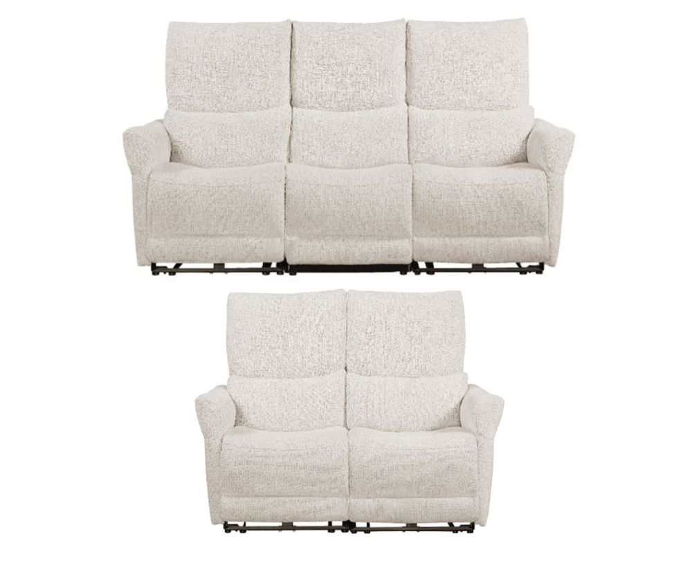 Furniture Link Jagger Biscuit Fabric Power Recliner 3+2 Sofa Set