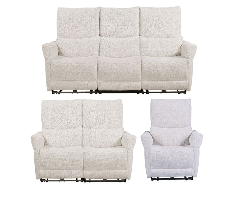 Furniture Link Jagger Biscuit Fabric Power Recliner 3+2+1 Sofa Set