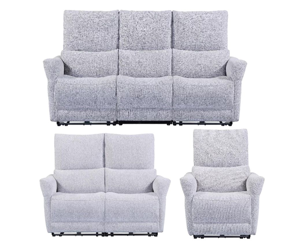 Furniture Link Jagger Dove Fabric Power Recliner 3+2+1 Sofa Set