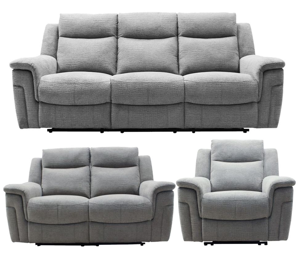 Furniture Link Lawson Dove Fabric Power Recliner 3+2+1 Sofa Set