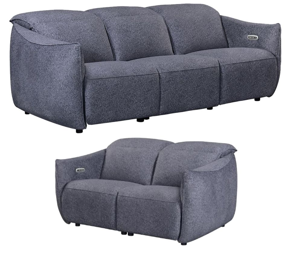 Furniture Link Libby Anthracite Fabric Power Recliner 3+2 Sofa Set