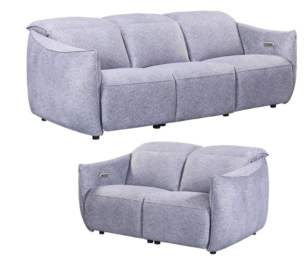 Furniture Link Libby Grey Fabric Power Recliner 3+2 Sofa Set