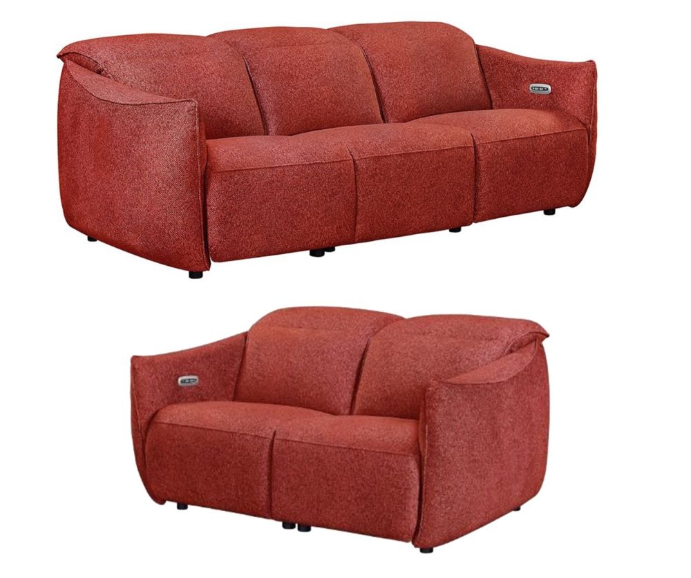 Furniture Link Libby Ruby Fabric Power Recliner 3+2 Sofa Set