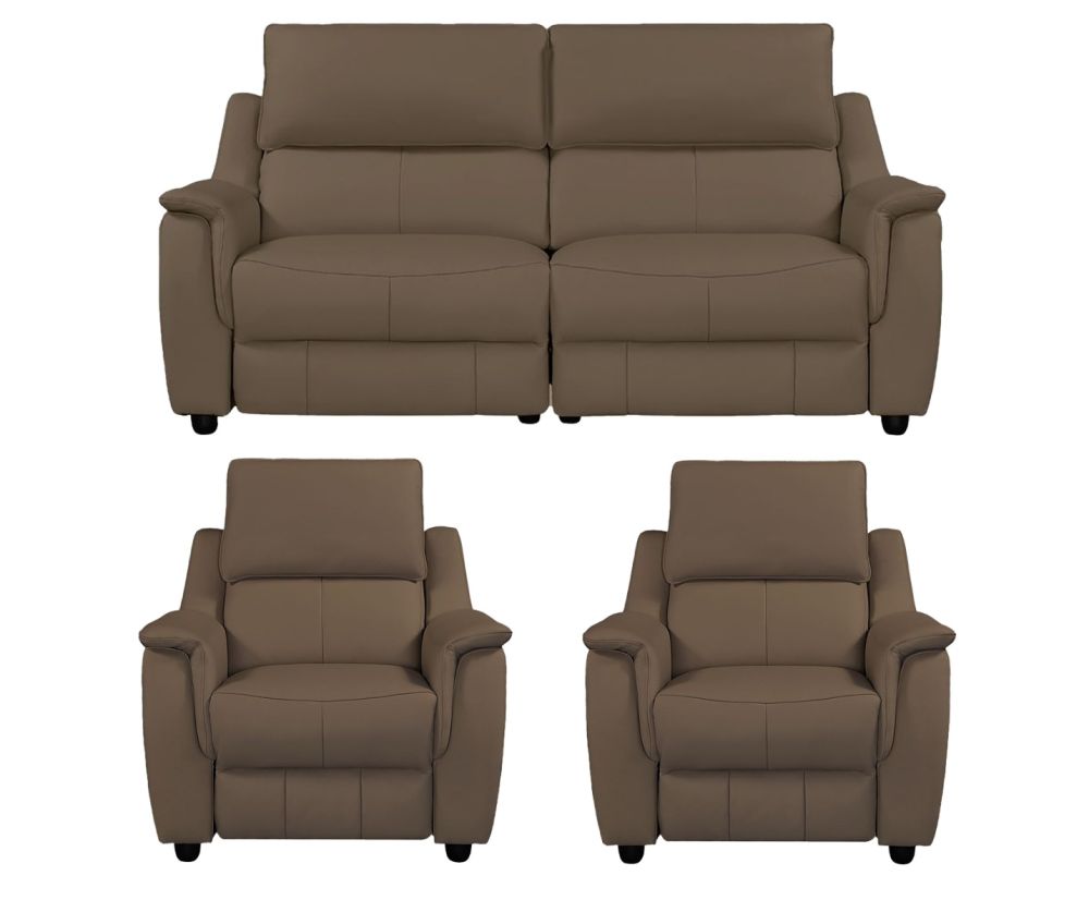 Furniture Link Milano Dark Taupe Power Recliner 3+1+1 Sofa Set