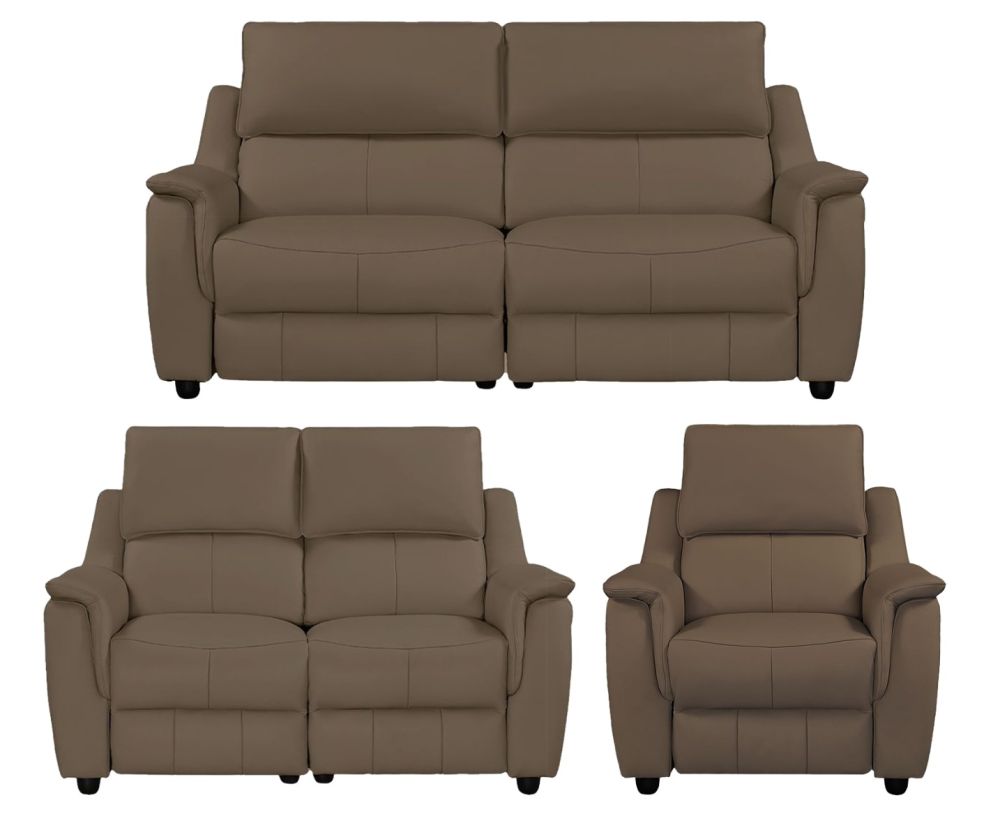 Furniture Link Milano Dark Taupe Power Recliner 3+2+1 Sofa Set