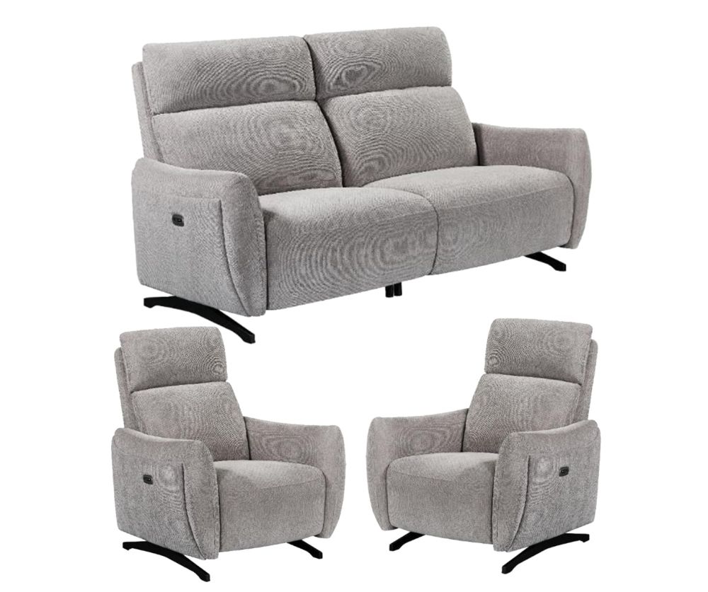 Furniture Link Ryder Natural Fabric Power Recliner 3+1+1 Sofa Set
