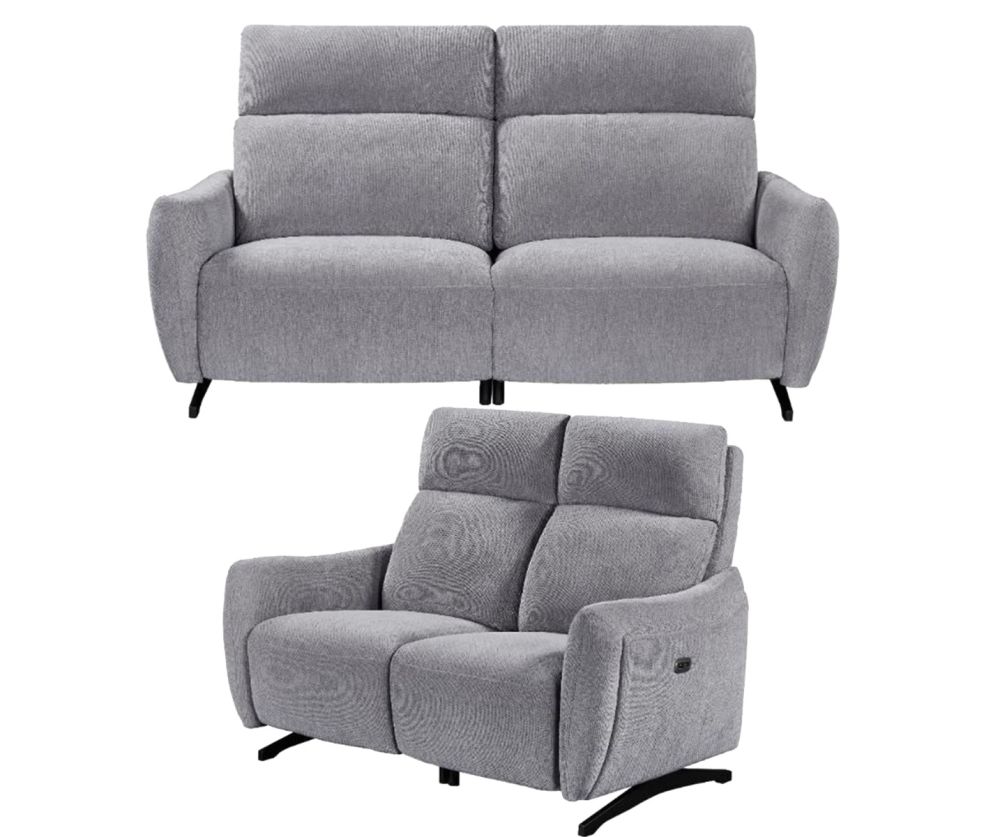 Furniture Link Ryder Pewter Fabric Power Recliner 3+2 Sofa Set