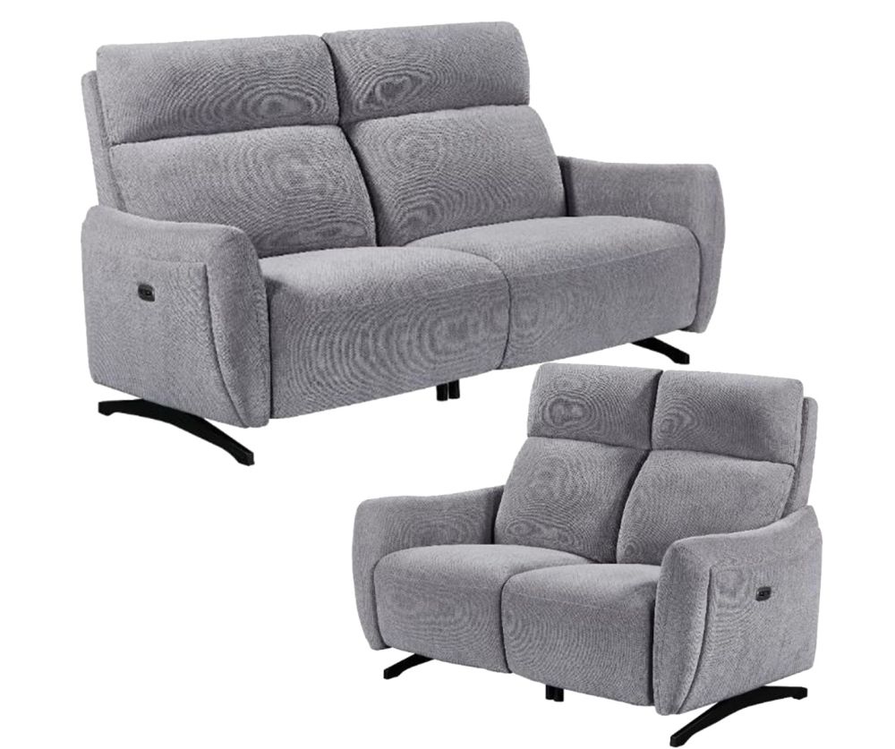 Furniture Link Ryder Pewter Fabric Power Recliner 3+2 Sofa Set
