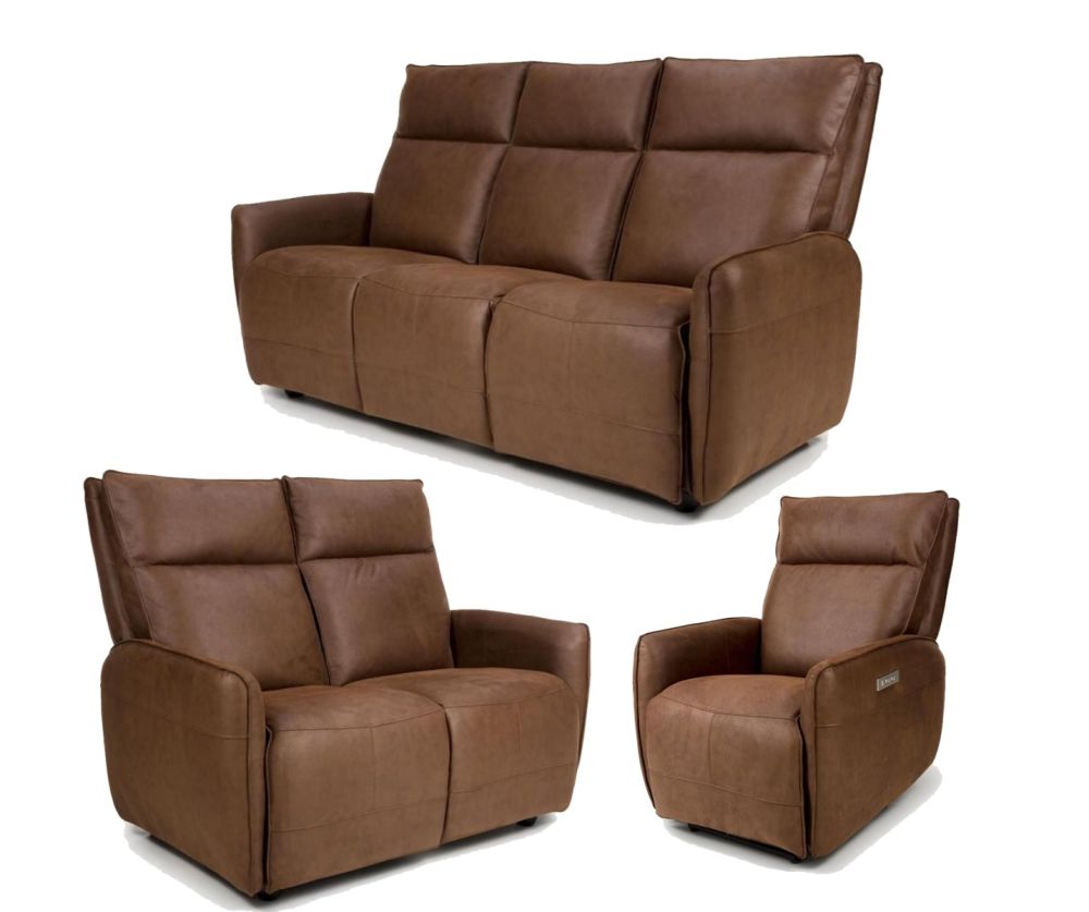 Furniture Link Tucson Brown Heated 3+2+1R Sofa Set