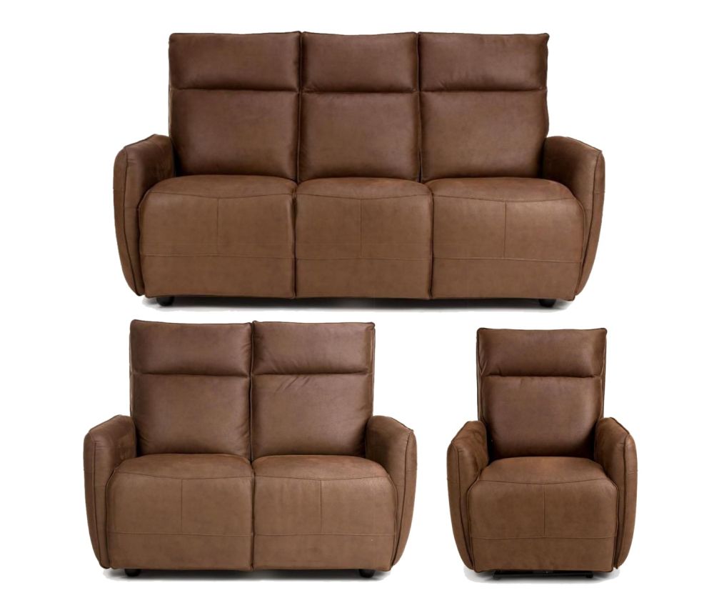 Furniture Link Tucson Brown Heated 3+2+1R Sofa Set