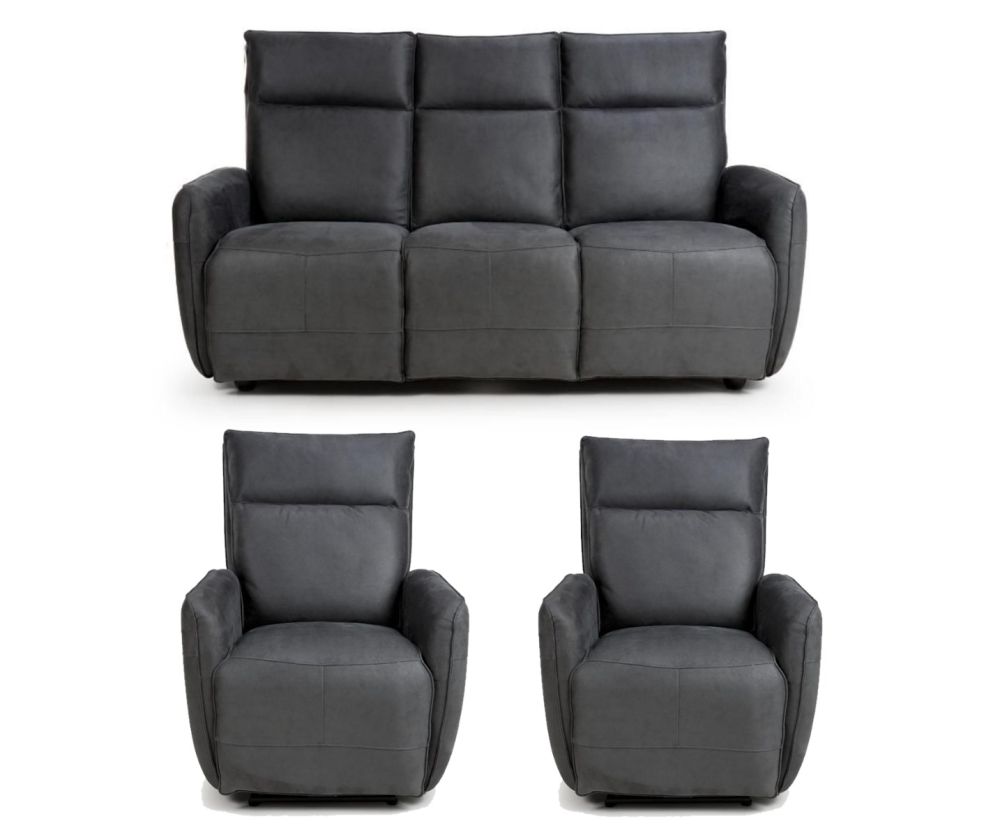 Furniture Link Tucson Slate Heated 3+1R+1R Sofa Set