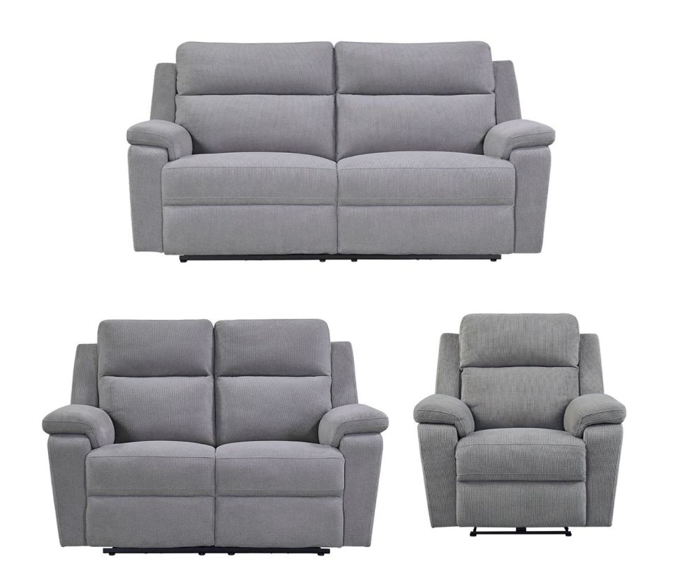 Furniture Link Tyler Stone Fabric Power Recliner 3+2+1 Sofa Set