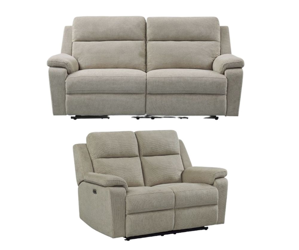 Furniture Link Tyler Taupe Fabric Power Recliner 3+2 Sofa Set