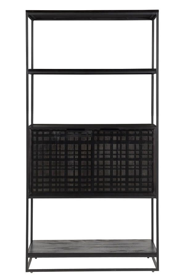 Furniture Link Fusion Black 2 Door Bookcase