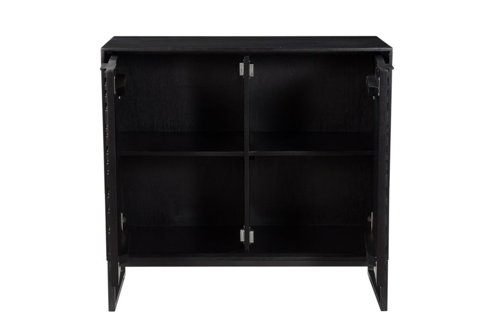 Furniture Link Fusion Black 2 Door Small Sideboard