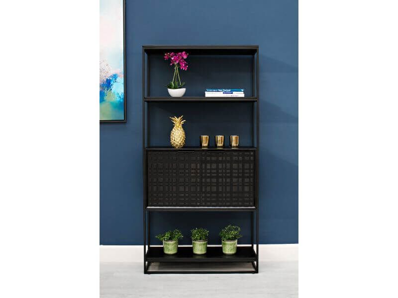 Furniture Link Fusion Black 2 Door Bookcase