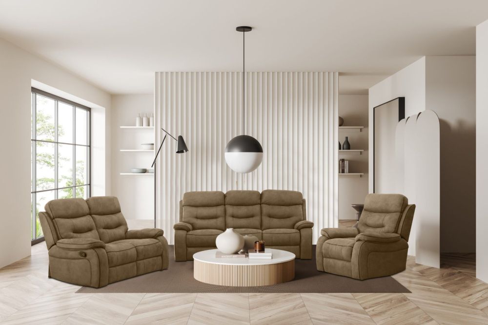 Gabrielle Brown Fabric Recliner Chair