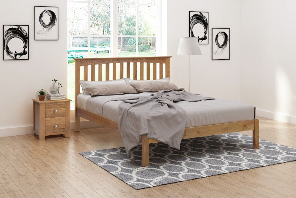 Flintshire Furniture Gladstone Solid Natural Oak Wooden Bed Frame
