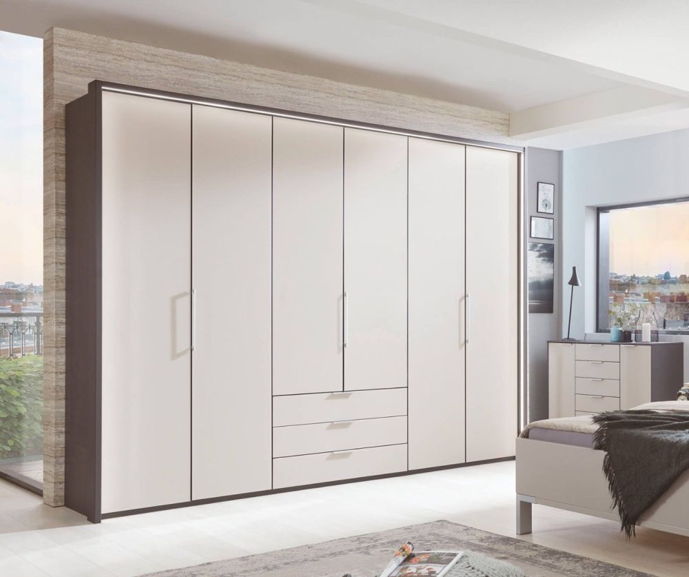 Wiemann Glasgow 6 Door Combi Wardrobe – W300cm