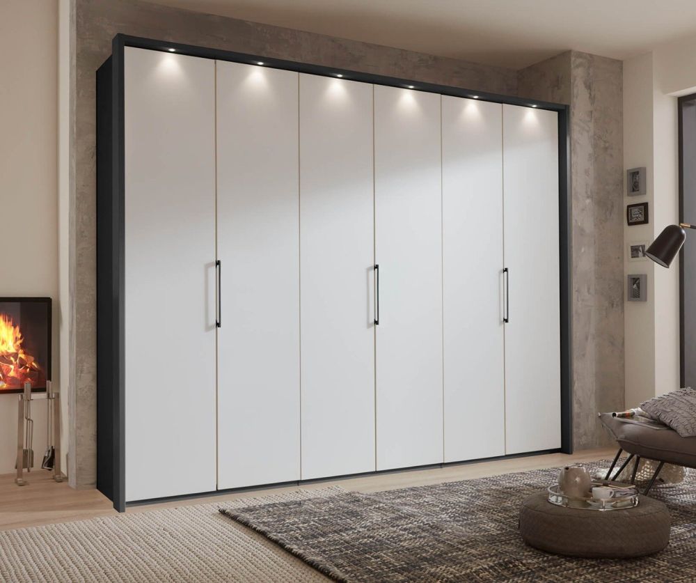 Wiemann Glasgow Pebble Grey Matt Glass Hinged Door Wardrobe – H216cm
