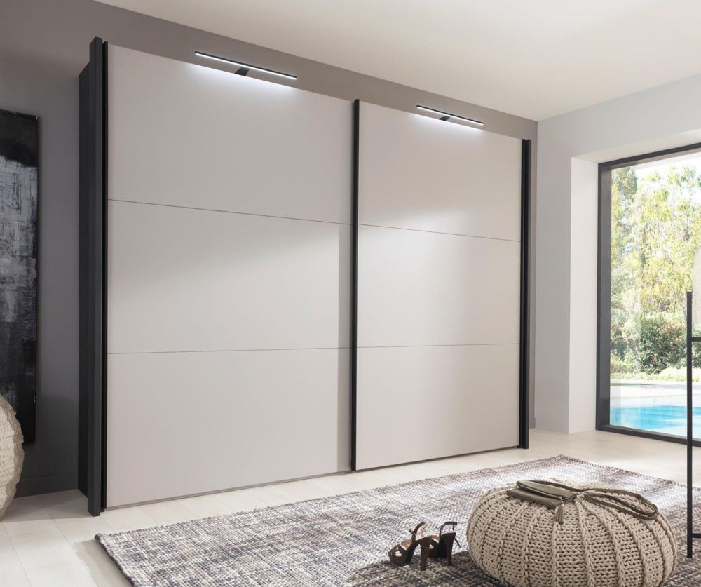 Wiemann Glasgow Pebble Grey 2 Door Sliding Wardrobe – H236cm