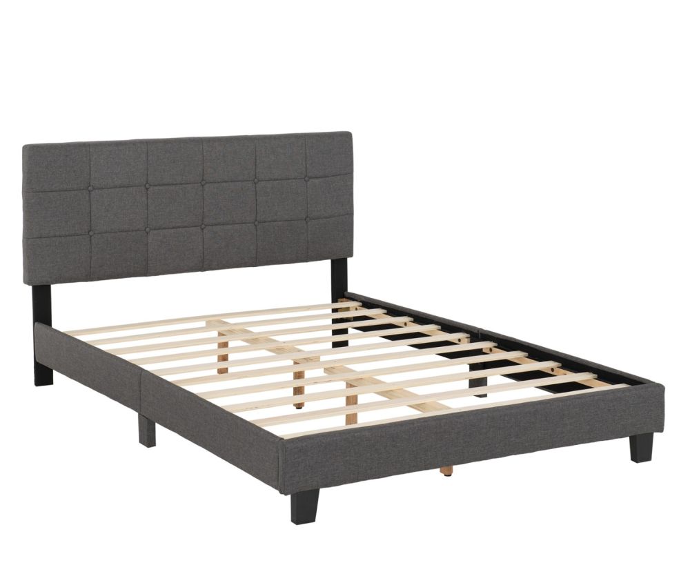  Seconique Furniture Arran Grey Fabric Bed 