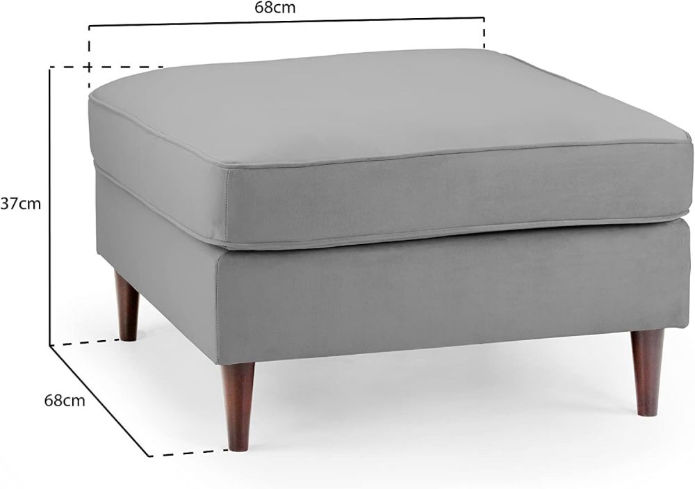 Barkham Plush Beige Fabric Footstool 