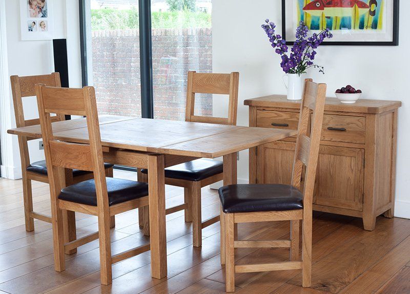 Furniture Link Hampshire Solid Oak Drop Leaf Dining Table Only