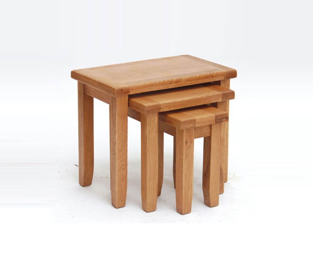 Furniture Link Hampshire Solid Oak Nest of Tables