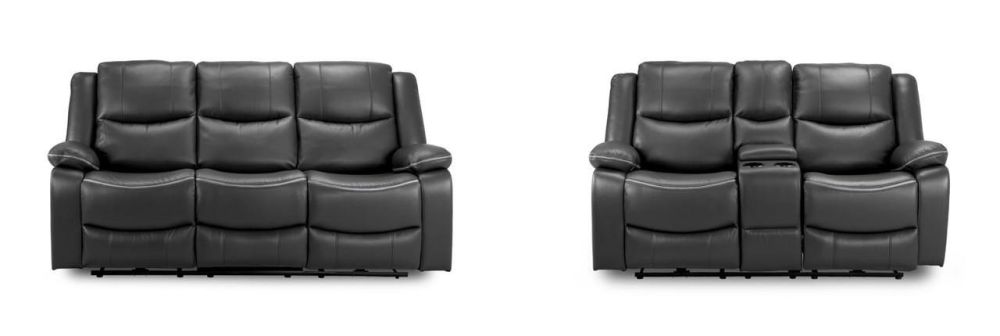 Harald Black Leather Electric Recliner 3+2 Sofa Set