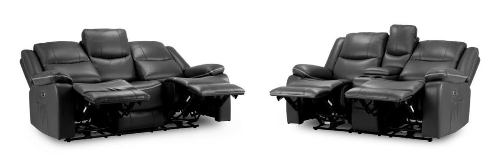 Harald Black Leather Electric Recliner 3+2 Sofa Set