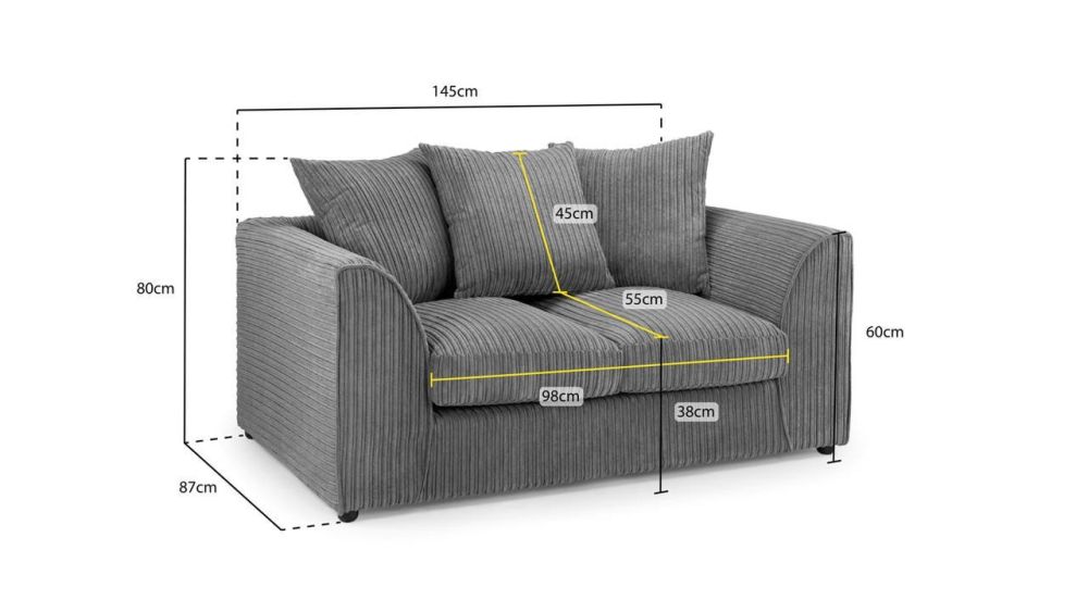 Markham Grey Fabric 2 Seater Sofa