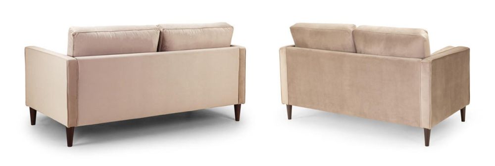 Barkham Plush Beige Fabric 3+2 Sofa Set