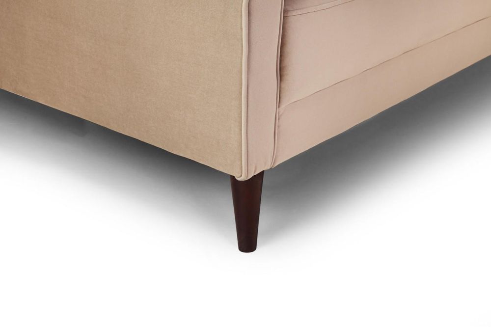 Barkham Plush Beige Fabric Armchair