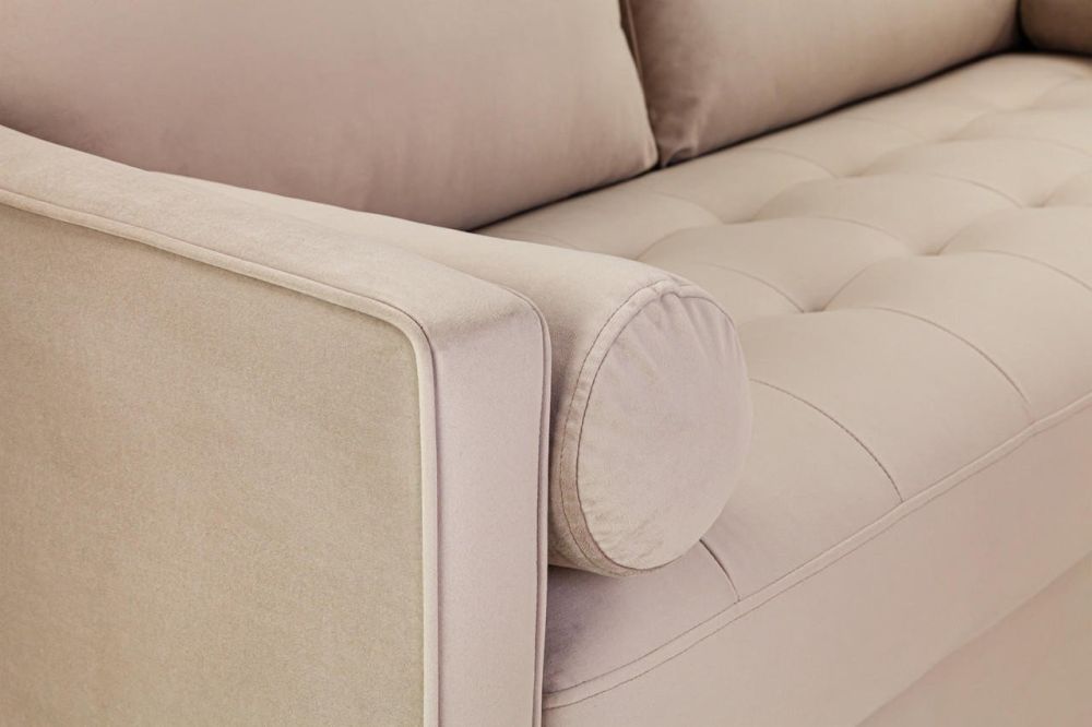 Barkham Plush Beige Fabric 2 Seater Sofa 
